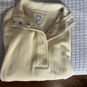 Aerie Off-White Waffle Knit Pullover